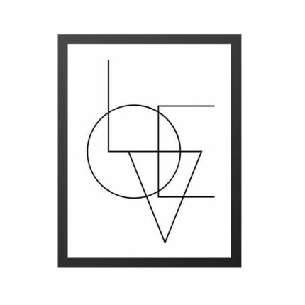 Geometric "LOVE" Line Art Print